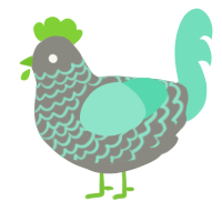 A ash and mint chicken with a lace pattern
