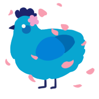 A cerulean and sapphire chicken