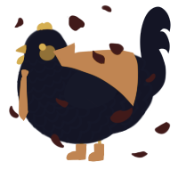A tumblr chicken with a lace pattern