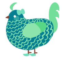 EGG DAY, a sea and spring chicken with a lace pattern