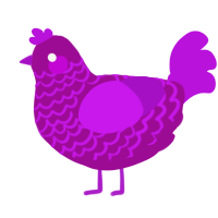 A plum and amethyst chicken with a lace pattern