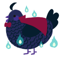 A navy and tumblr chicken with a lace pattern