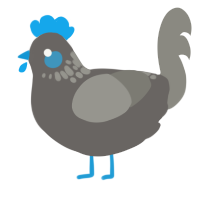 A grey and ash chicken with a neck-speckle pattern