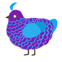 A violet and sky chicken with a lace pattern