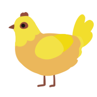 A honey and yellow chicken with a head pattern