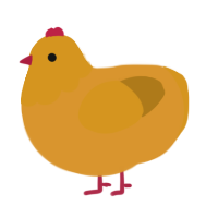 A orange and ochre chicken with a head pattern