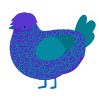 A indigo and sea chicken with a double-lace pattern