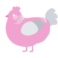 A pink and mist chicken with a neck-band pattern
