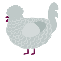 A silver chicken with a lace pattern