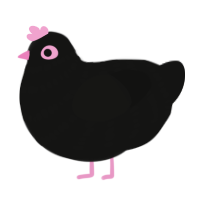 A black chicken with a bar pattern