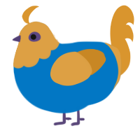 (unnamed), a sapphire and orange chicken with a head pattern