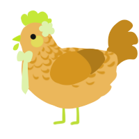 A honey and ochre chicken with a half-lace pattern