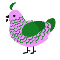 A lavender and leaf chicken with a lace pattern