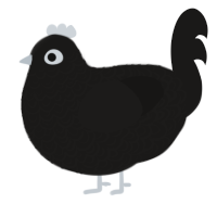 A sable chicken with a double-lace pattern