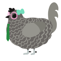 A grey and ash chicken with a lace pattern