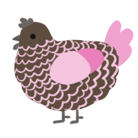 Chocolate Milk, a bark and pink chicken with a lace pattern