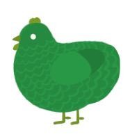 A viridian chicken with a lace pattern