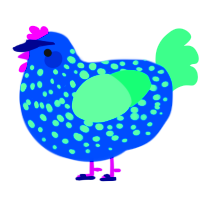 GALAXY MAIL, a ultramarine and spring chicken with a speckle pattern