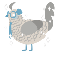 A beige and ash chicken with a lace pattern