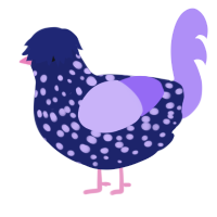 事故, a navy and lilac chicken with a speckle pattern