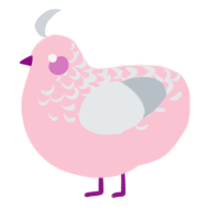 radio interference, a rose and mist chicken with a half-lace pattern