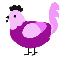 (unnamed), a plum and lavender chicken with a head pattern
