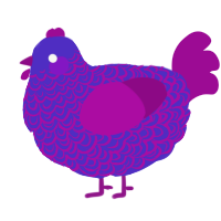 (unnamed), a indigo and plum chicken with a double-lace pattern