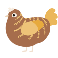 A brown and honey chicken with a half-bar pattern