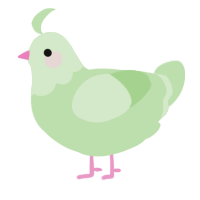A gluppy chicken with a head pattern