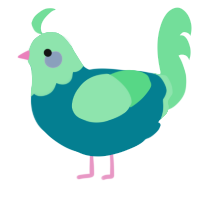 A sea and spring chicken with a head pattern