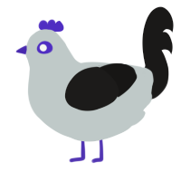 A silver and sable chicken