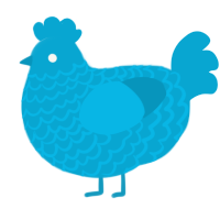 Cerulean, a cerulean chicken with a lace pattern