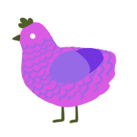 A orchid and blurple chicken with a lace pattern