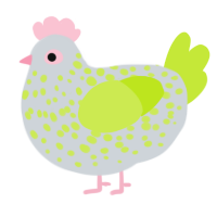 Areca, a mist and lime chicken with a speckle pattern