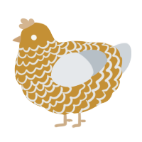A gold and mist chicken with a lace pattern