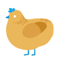 A honey and orange chicken with a neck-speckle pattern
