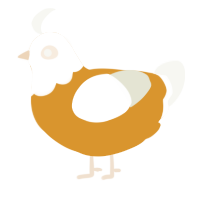 A orange and white chicken with a head pattern
