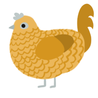 A honey and ochre chicken with a lace pattern