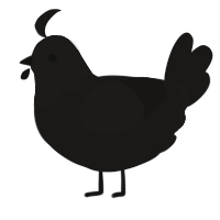 A sable chicken with a head pattern