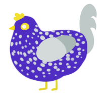 walmart, a indigo and silver chicken with a speckle pattern