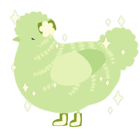 Napa Cabbage, a gluppy chicken with a half-bar pattern