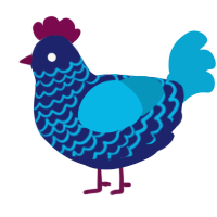 Ocean of Wine, a navy and cerulean chicken with a lace pattern