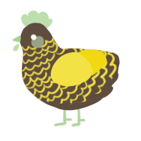 LC Chickpea -1 0 -8, a bark and yellow chicken with a lace pattern