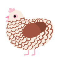 A cream and russet chicken with a lace pattern