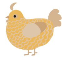 A honey and beige chicken with a lace pattern