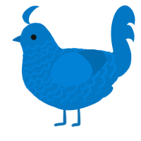 A sapphire chicken with a lace pattern