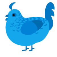 A sky and sapphire chicken with a half-lace pattern