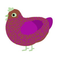 Berry Blast, a russet and plum chicken with a double-lace pattern