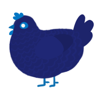 A navy chicken with a lace pattern