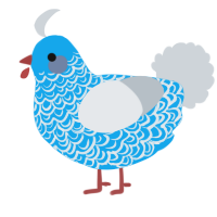 A sky and mist chicken with a double-lace pattern